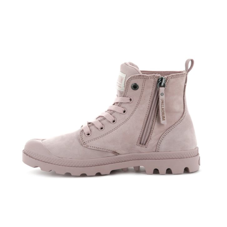 Dámské Boty Palladium Pampa Hi Zip Nubuck Růžové | CZ HZF-02R
